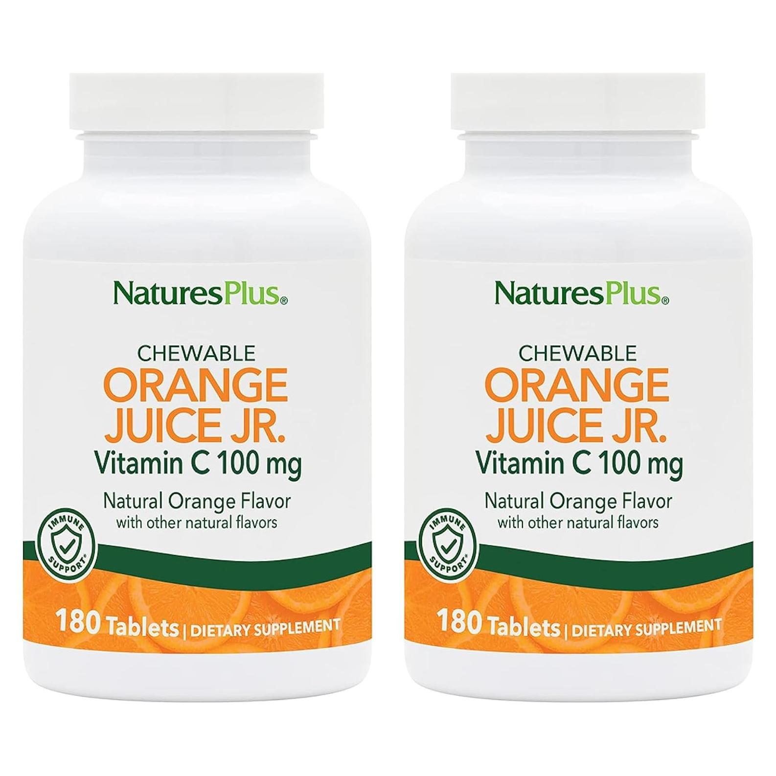 Jugo de Naranjas Nature's Plus - 180 Tabletas Masticables 100 mg Vitamina C