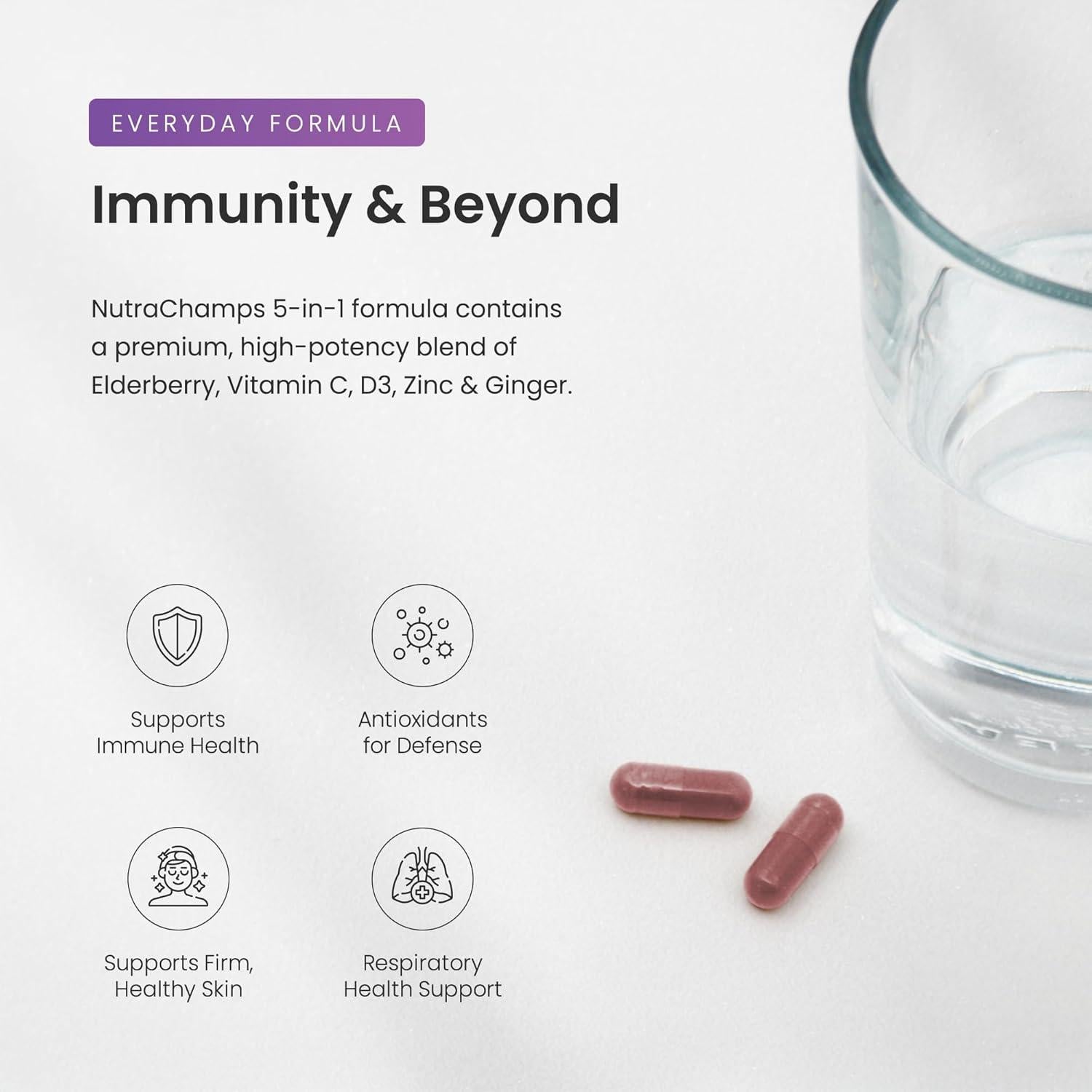 Extracto de Saúco NutraChamps 120 Cápsulas 10,000mg Inmunológico