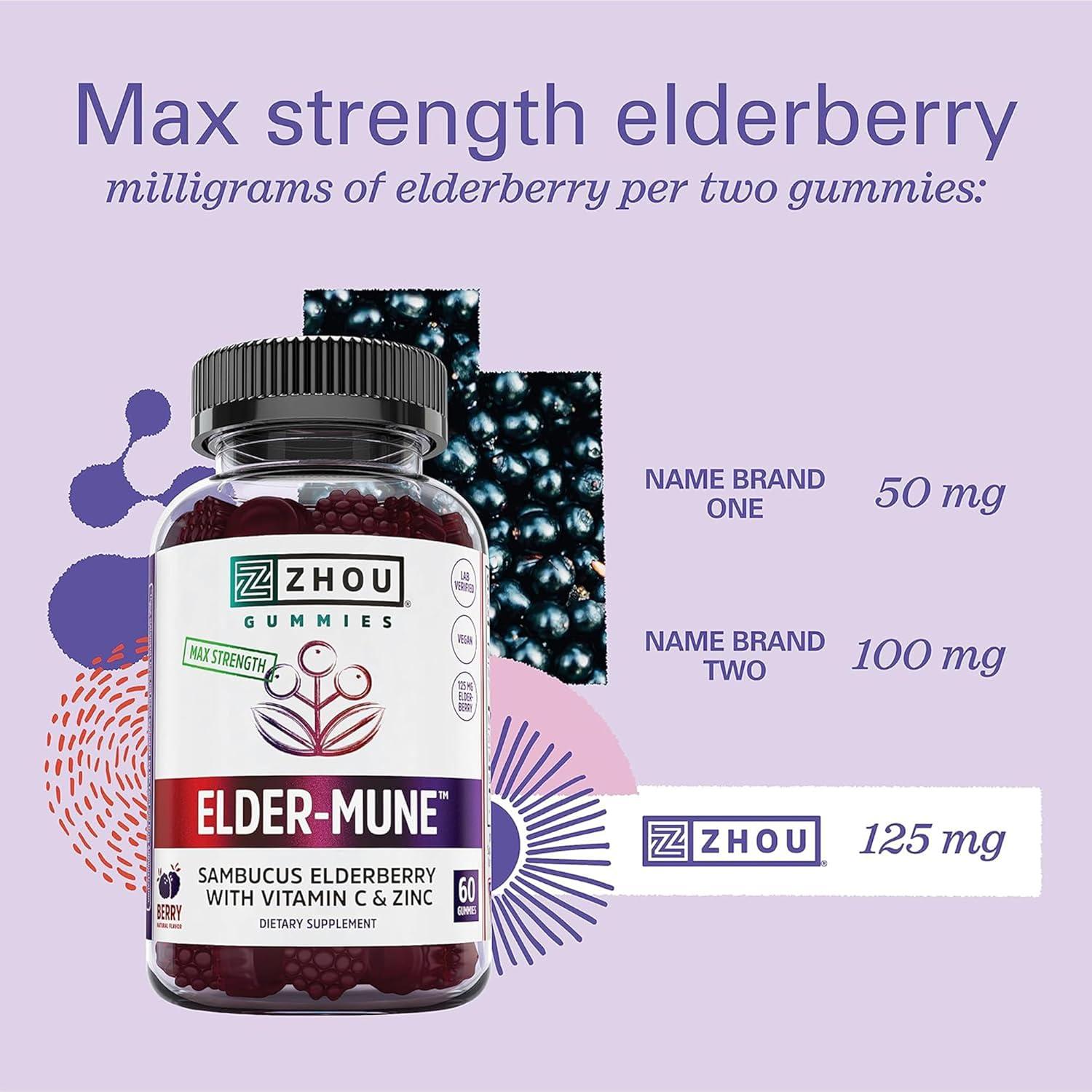 Gomitas Elder-Mune Zhou - Vitamina C y Zinc 60 Unidades