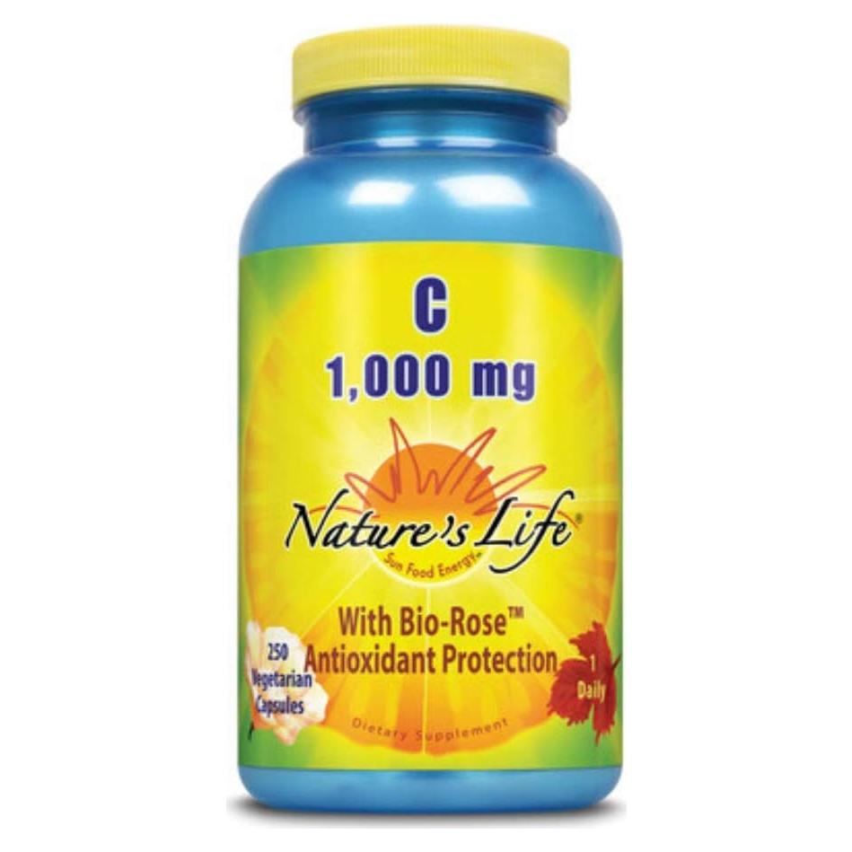 Suplemento de Vitamina C 1000 mg Vida Natural 250 cápsulas