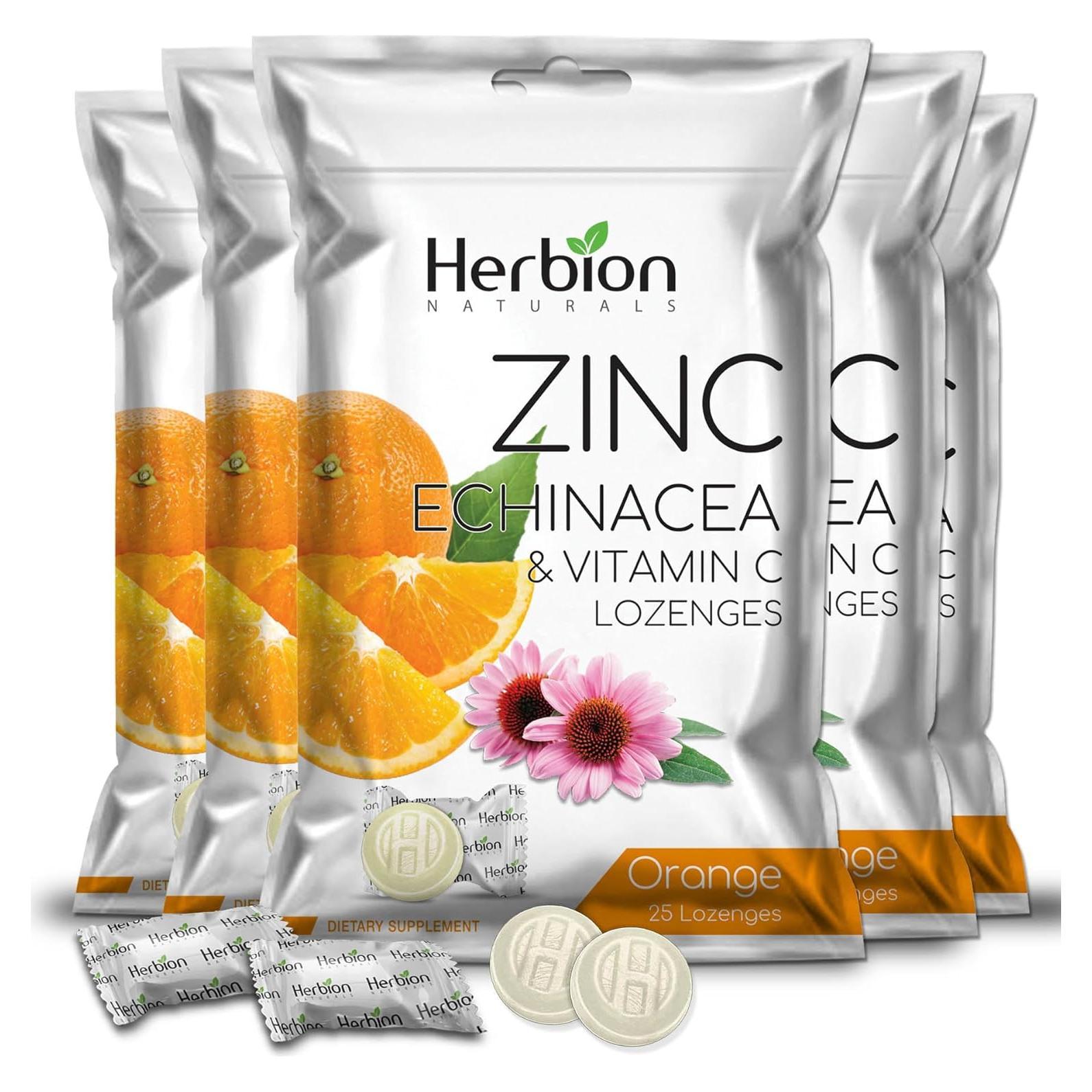 Pastillas Herbion Naturals Zinc Echinacea Vitamina C 125 g Naranja