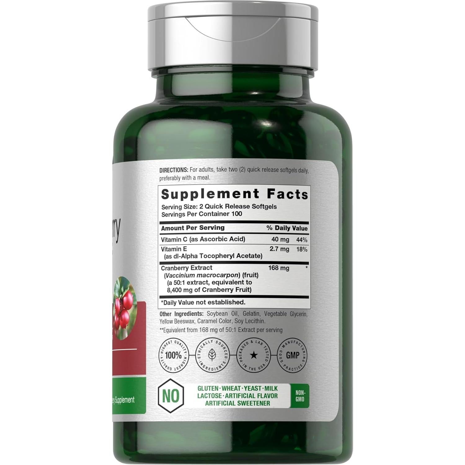 Píldoras de Arándano Horbäach 8400mg | 200 Gelatinas Blandas | Vitamina C