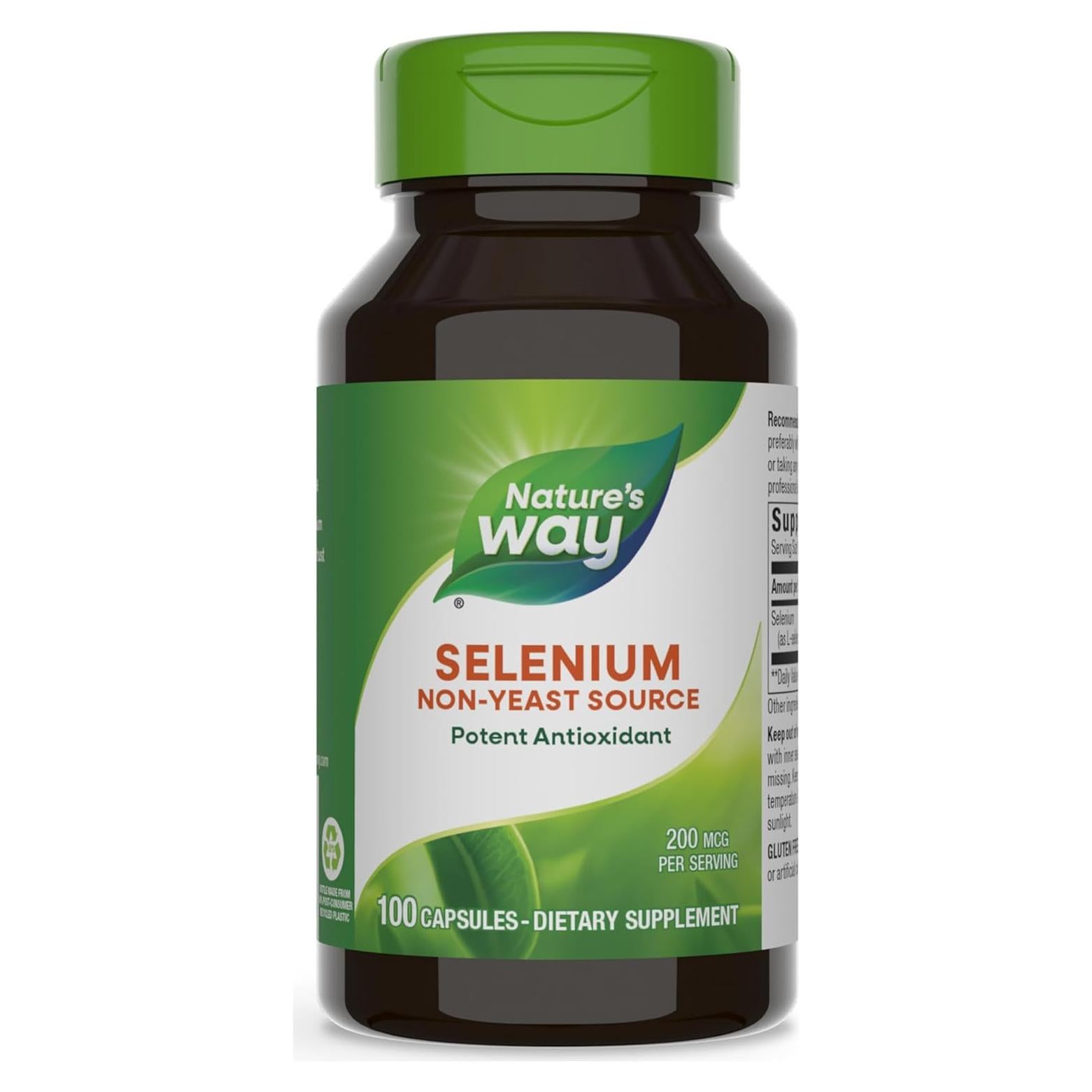 Selenio Nature's Way 200 mcg Antioxidante 100 Cápsulas