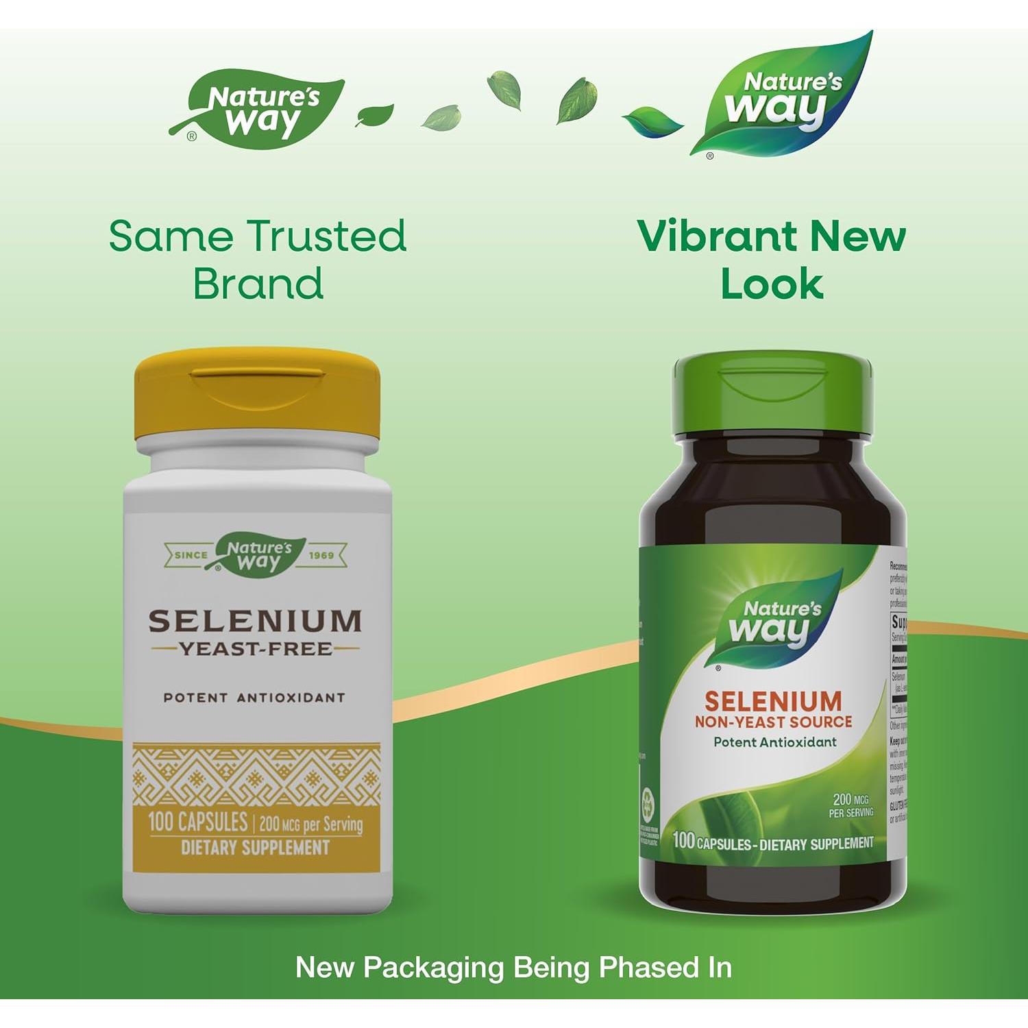 Selenio Nature's Way 200 mcg Antioxidante 100 Cápsulas