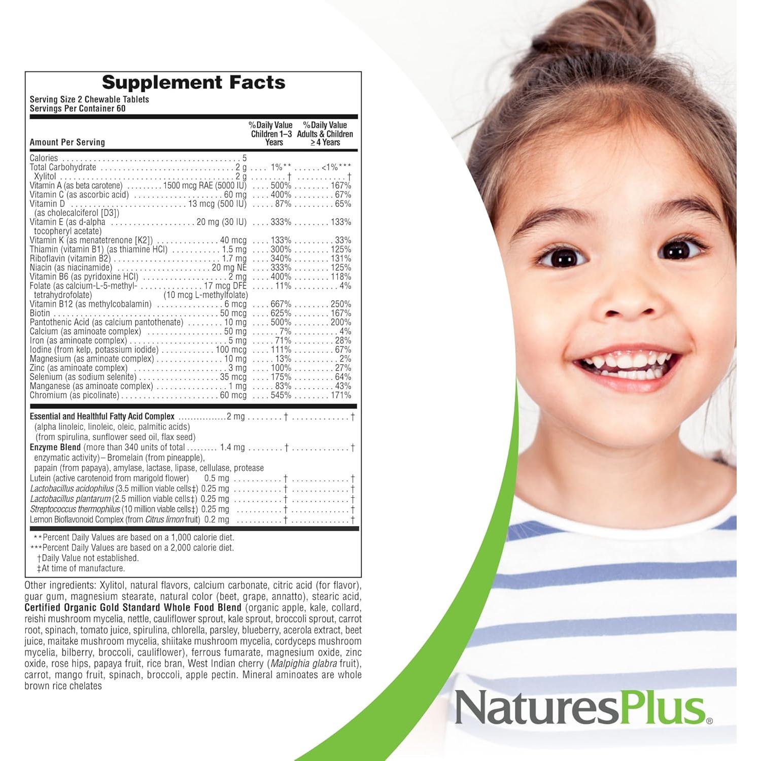 Multivitamina Infantil Masticable Nature's Plus 120 tabletas