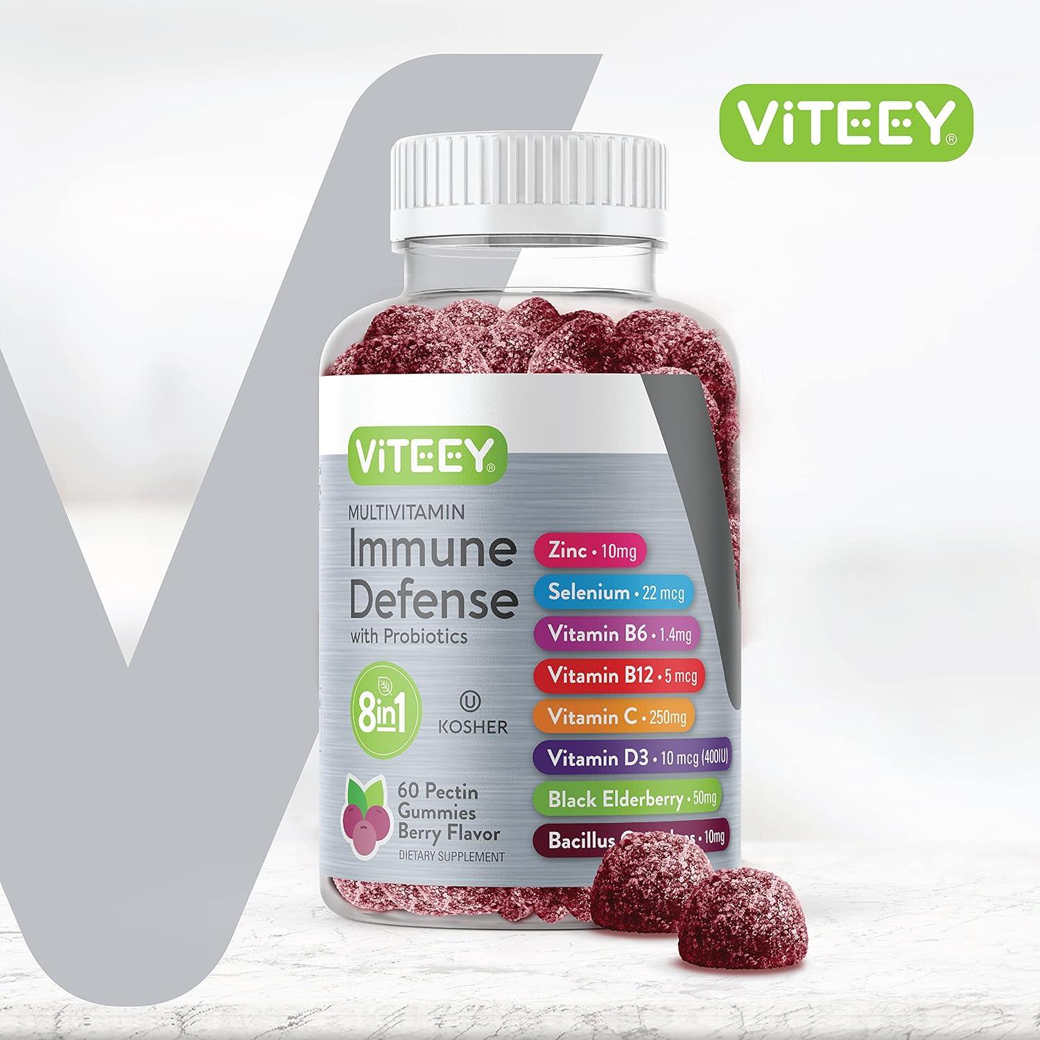 Suplemento Multivitamínico Viteey 60 Gomas Sabor Baya 8 en 1