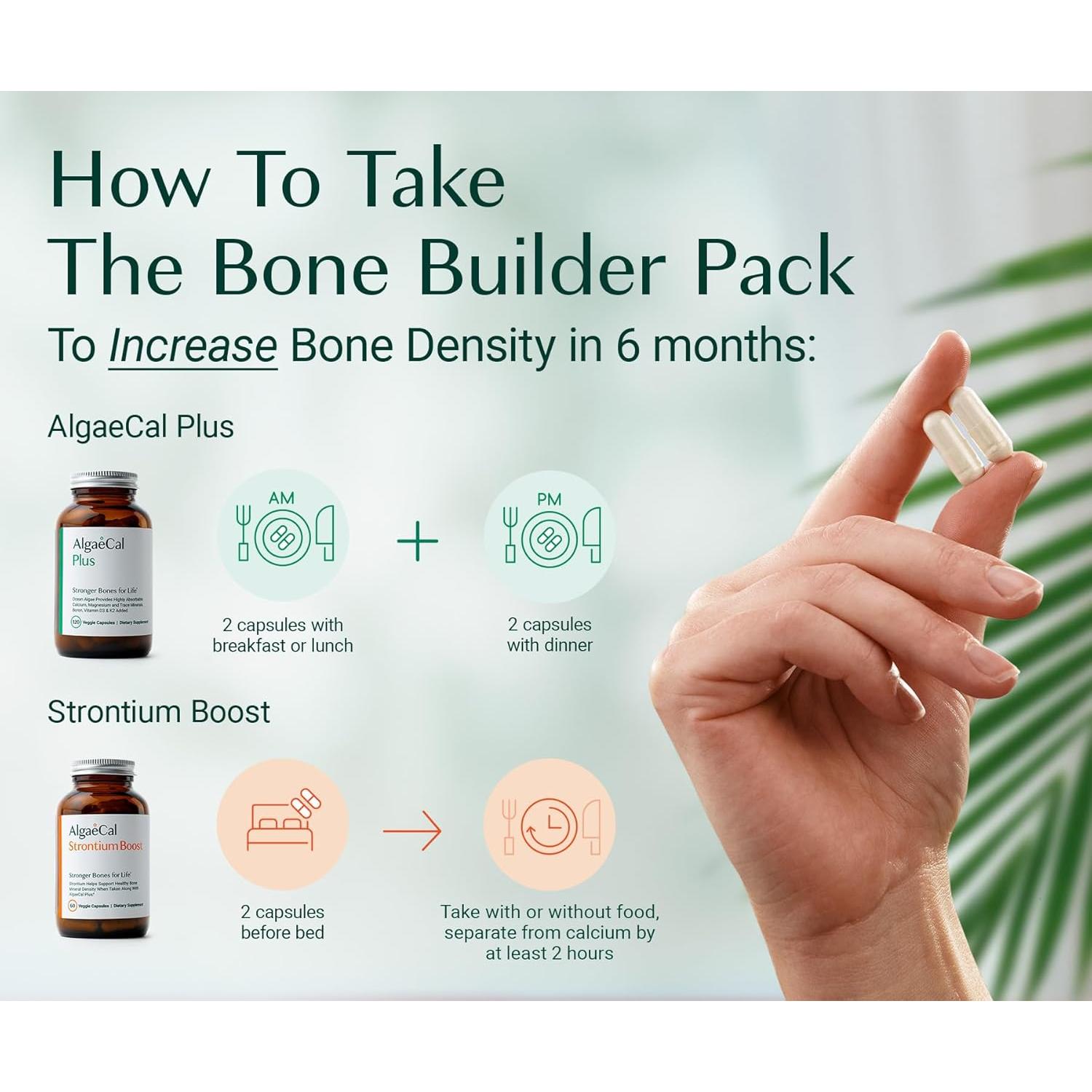 AlgaeCal Paquete Constructor de Huesos - Suplemento de Calcio 1 mes