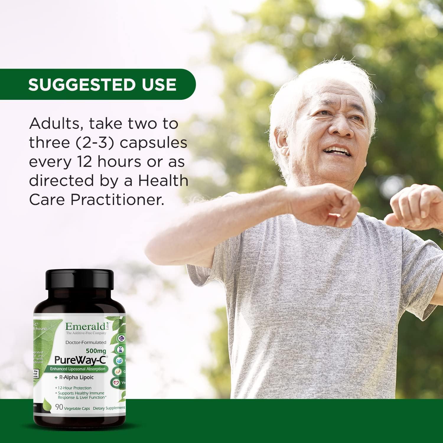 Suplemento Hepático e Inmunológico Emerald Labs PureWay-C 90 Cápsulas