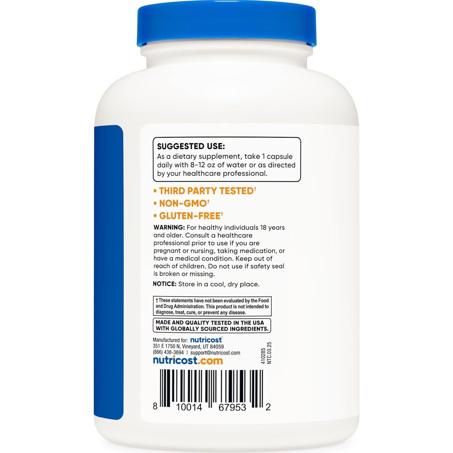 Nutricost Complejo de Vitamina B 462mg 240 Cápsulas Vegetarianas