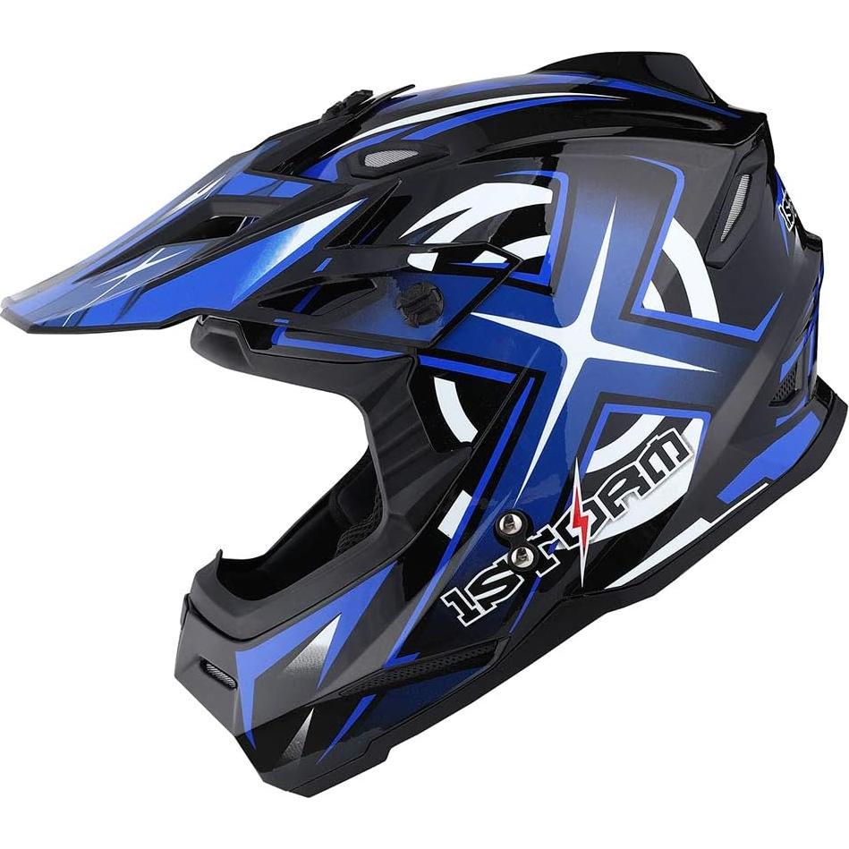 Casco de Motocross 1Storm HF801 Azul para Adultos