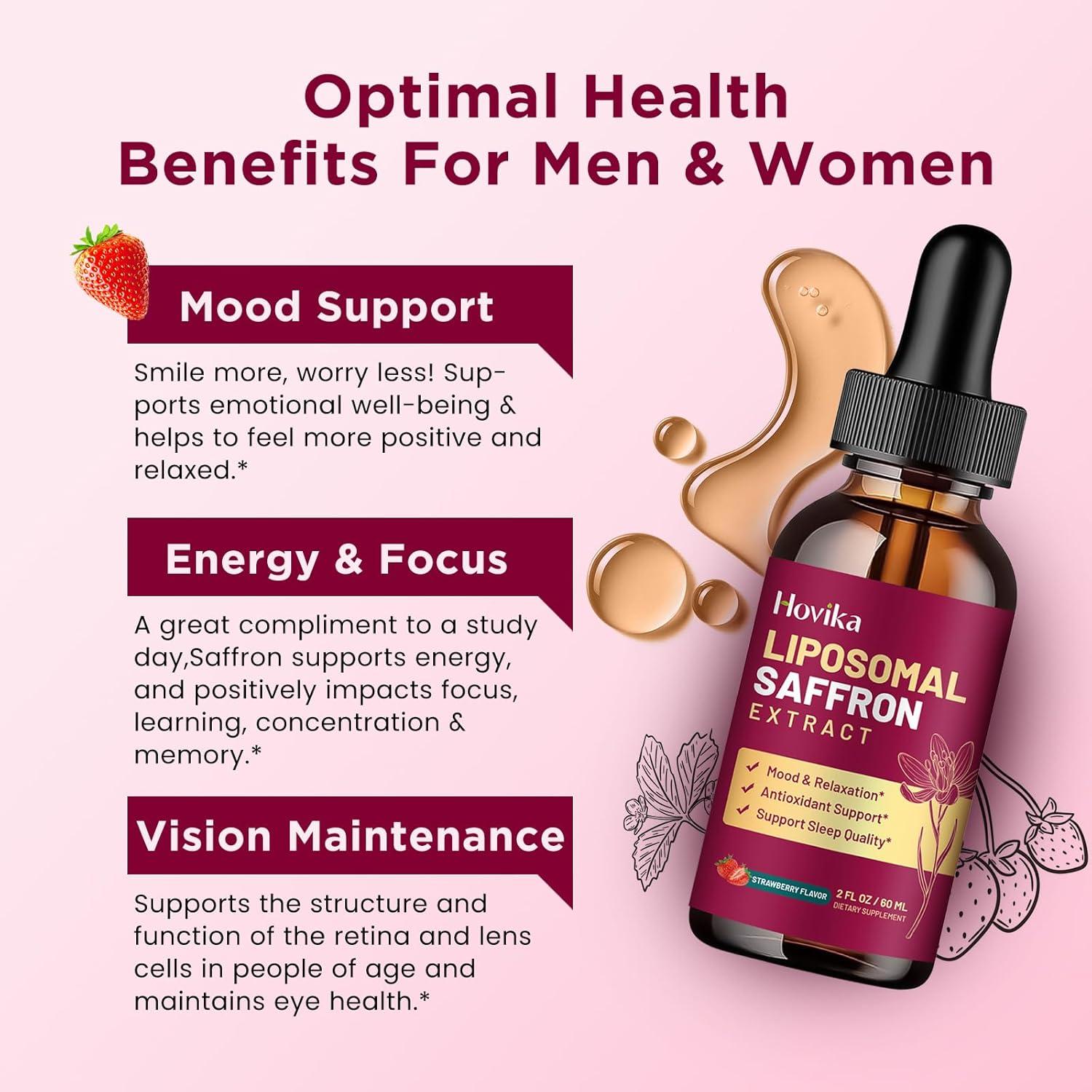 Suplemento de Azafrán Liposomal Hovika 59.15ml Sabor Fresa