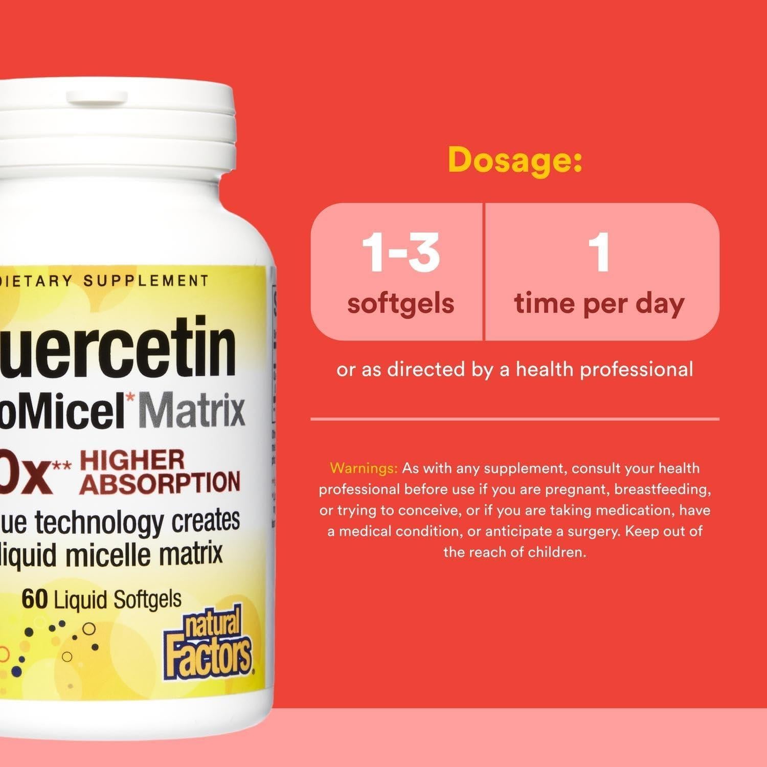 Gel LipoMicel de Quercetina 60 Contenido Factores Naturales