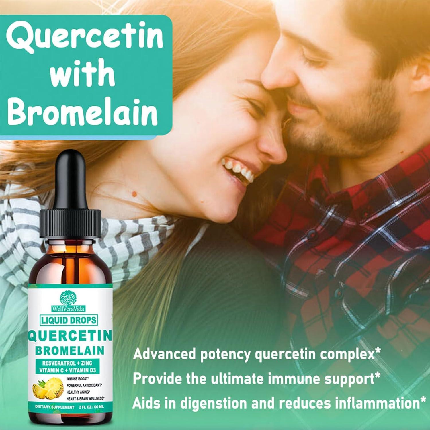 Gotas Líquidas de Quercetina 1000mg con Bromelaina 500mg