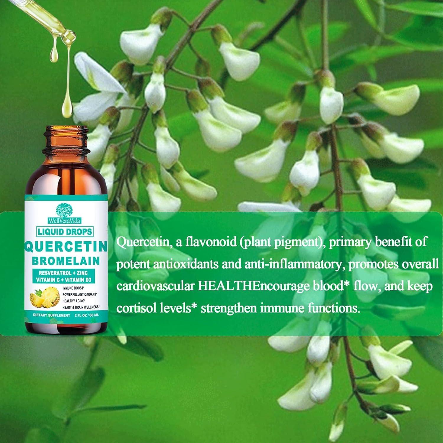 Gotas Líquidas de Quercetina 1000mg con Bromelaina 500mg