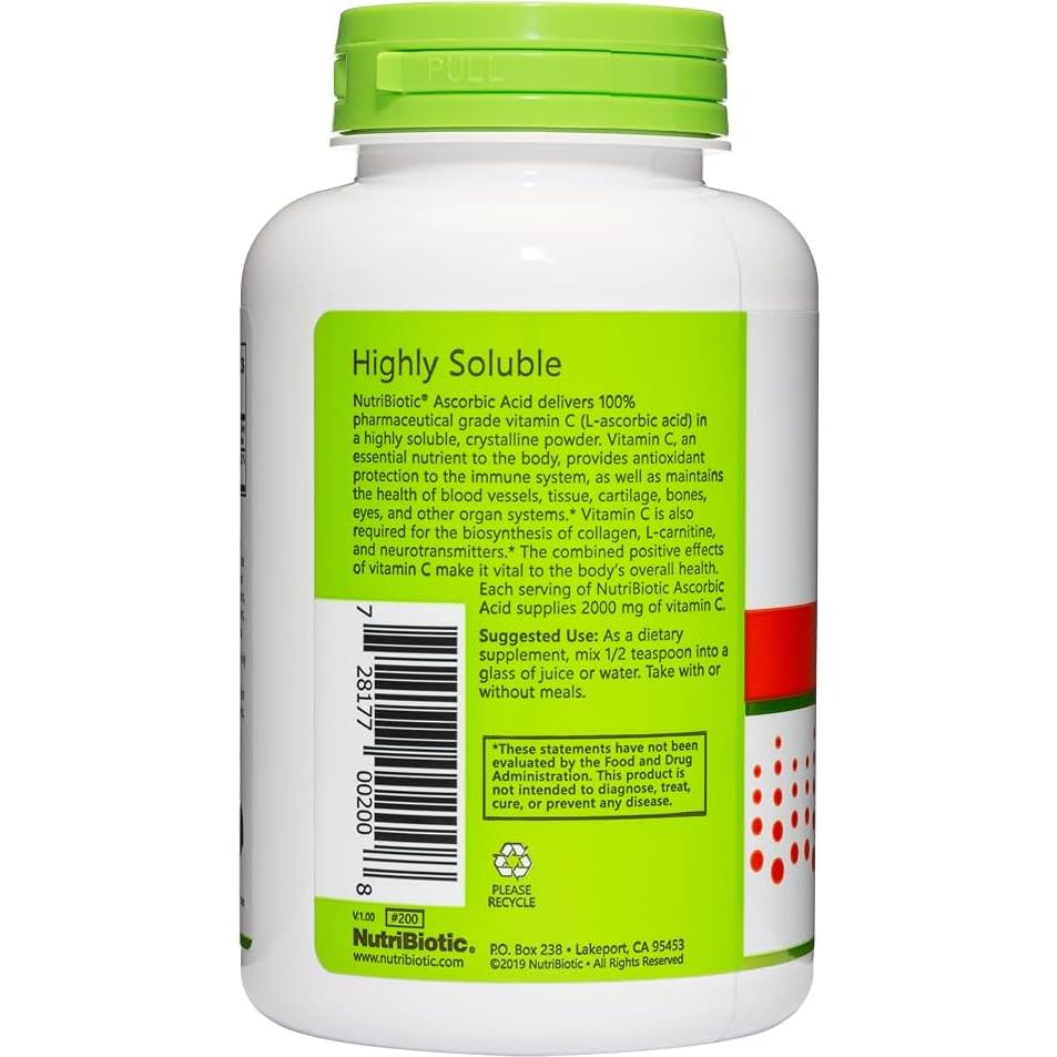 NutriBiotic Polvo de Vitamina C 2000 Mg 227 Gr - Grado Farmacéutico