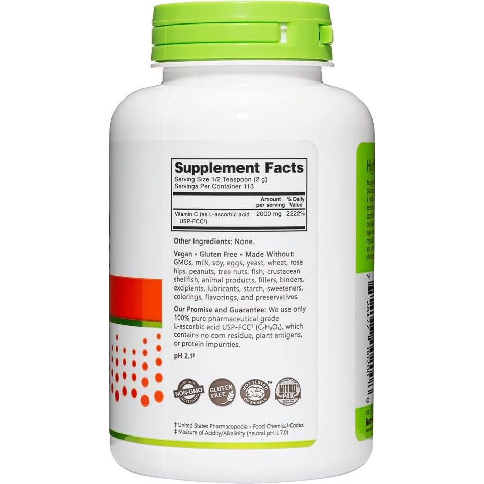 NutriBiotic Polvo de Vitamina C 2000 Mg 227 Gr - Grado Farmacéutico