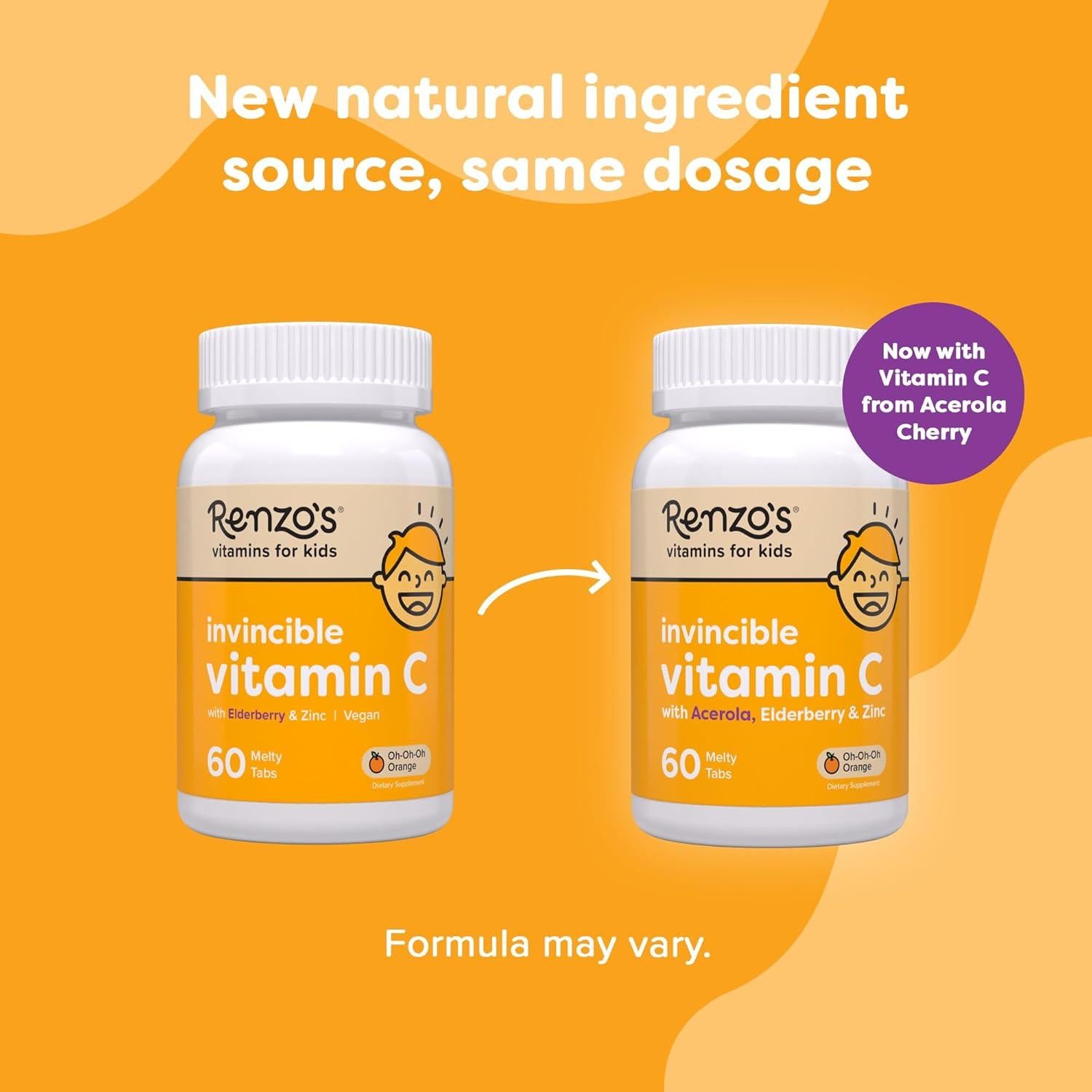 Vitamina C Melty Renzo para Niños 60 Tabletas Sabor Naranja