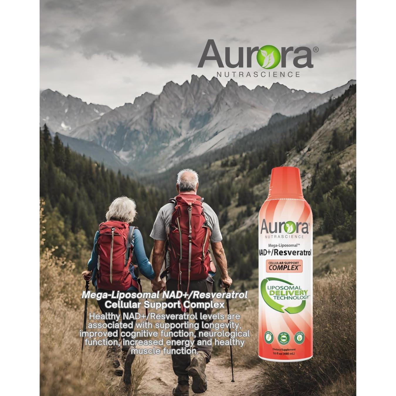 Aurora Nutrascience Mega-Liposomal NAD+ y Resveratrol 473 ml
