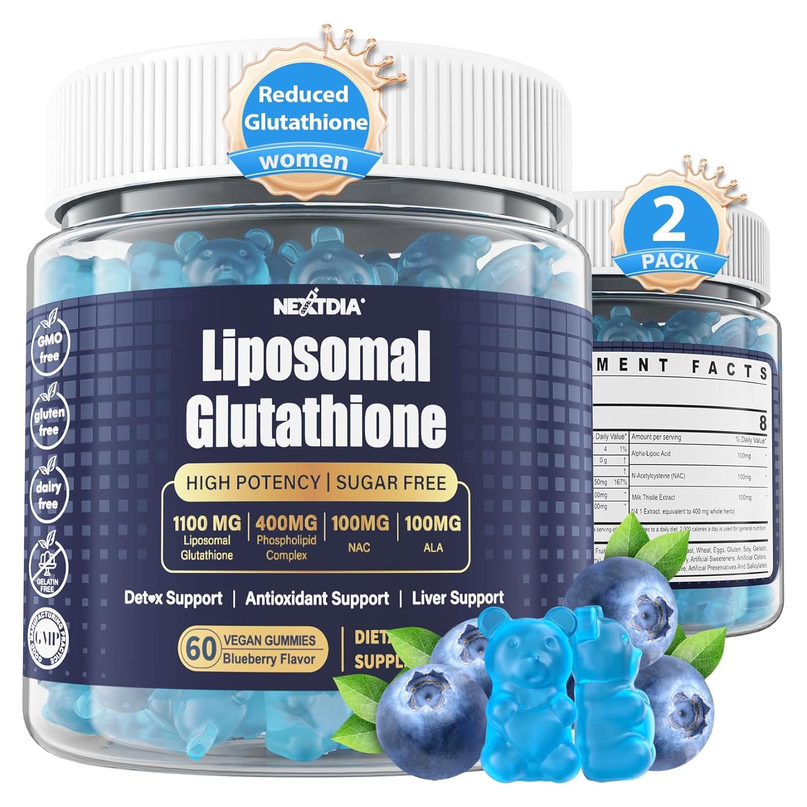 Gomitas de Glutati&oacute;n Liposomal NEXTDIA 1100mg 120 ct Veganas