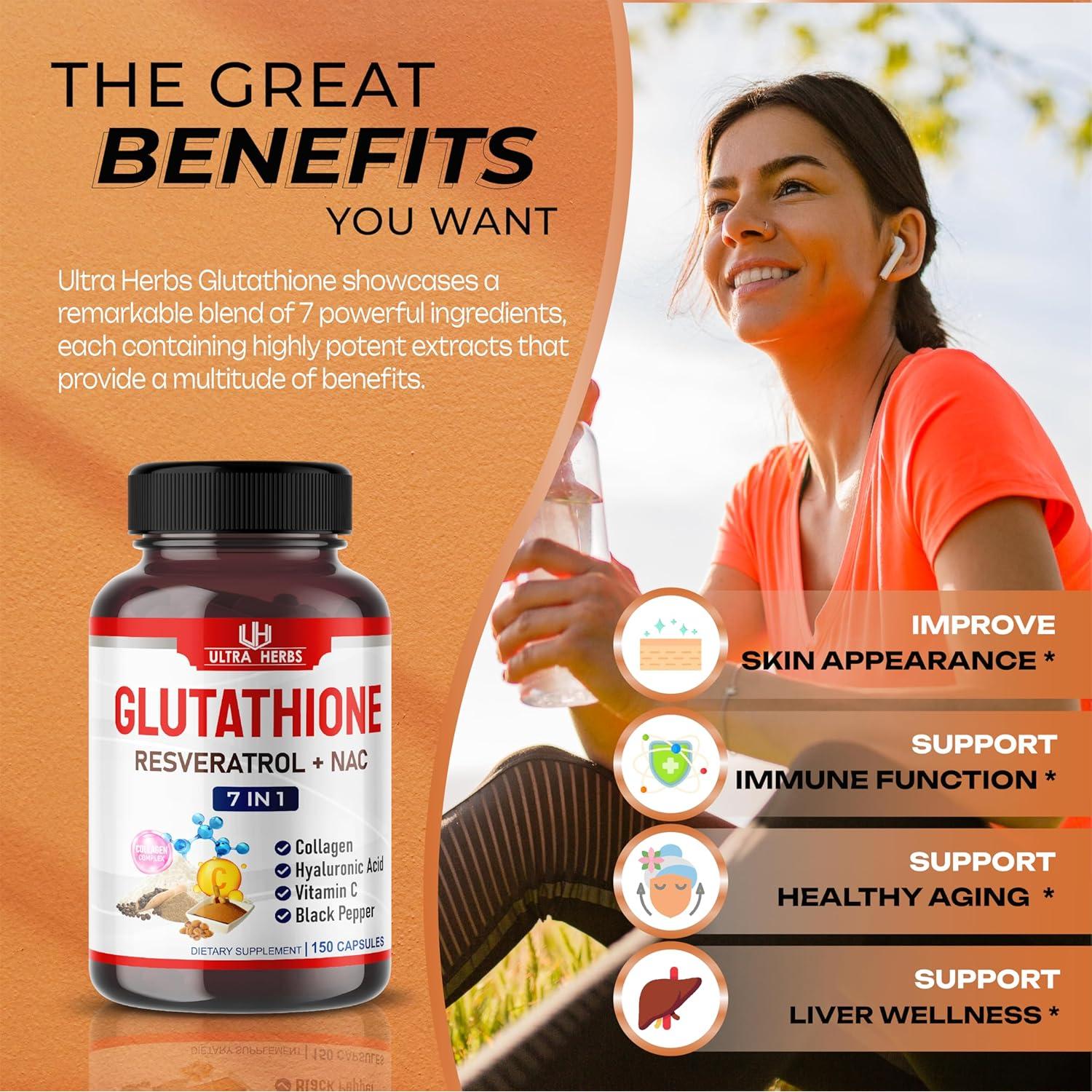 Suplemento de Glutati&oacute;n Ultra Herbs 150 C&aacute;psulas Antioxidante
