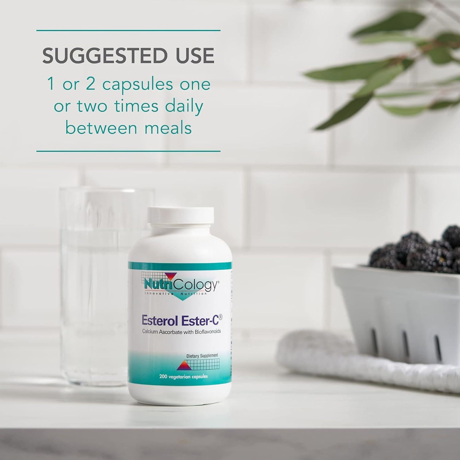 Suplemento de Vitamina C Ester-C Nutricology 1350mg 200 Cápsulas Veganas