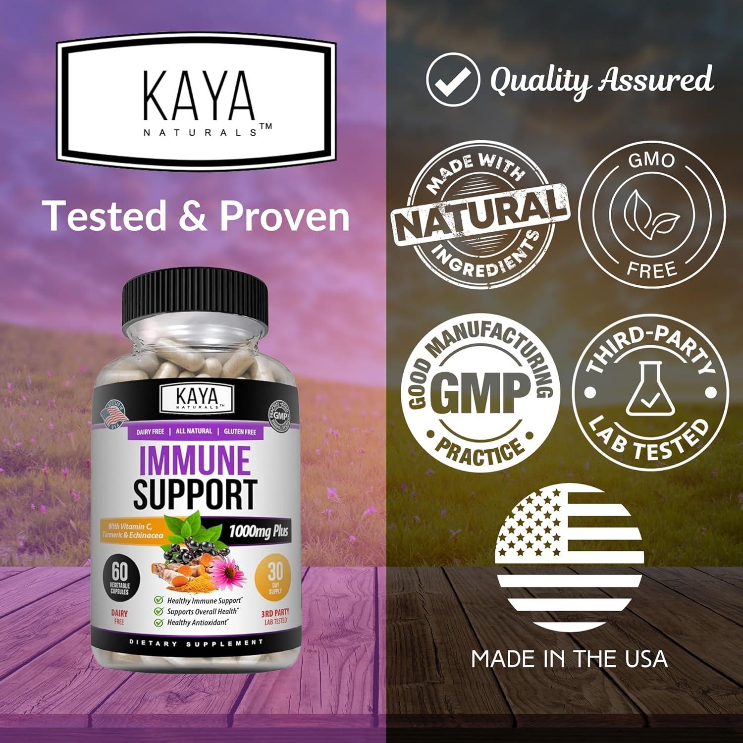 Kaya Naturals Suplemento Inmunológico 60 Cápsulas con Zinc y Vitamina C