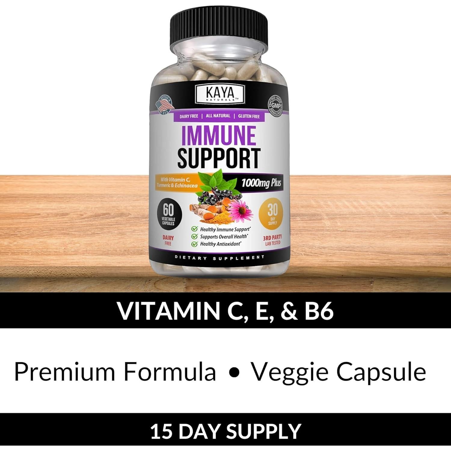 Kaya Naturals Suplemento Inmunológico 60 Cápsulas con Zinc y Vitamina C