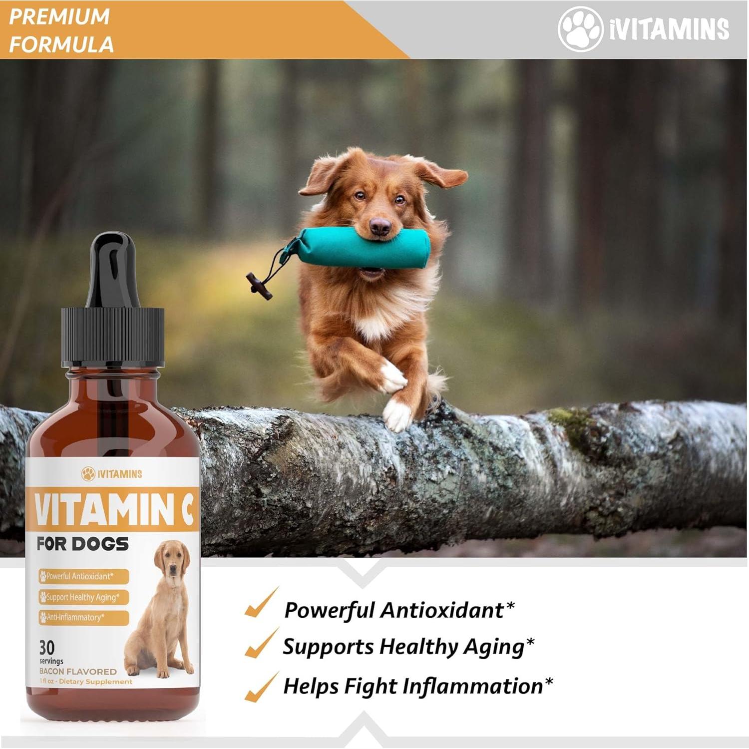 Vitamina C Líquida para Perros iVitamins 28g Sabor Tocino