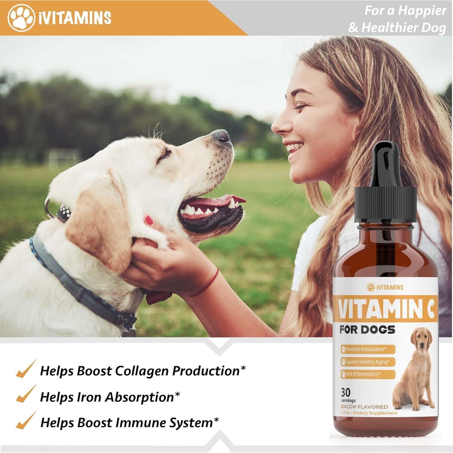 Vitamina C Líquida para Perros iVitamins 28g Sabor Tocino