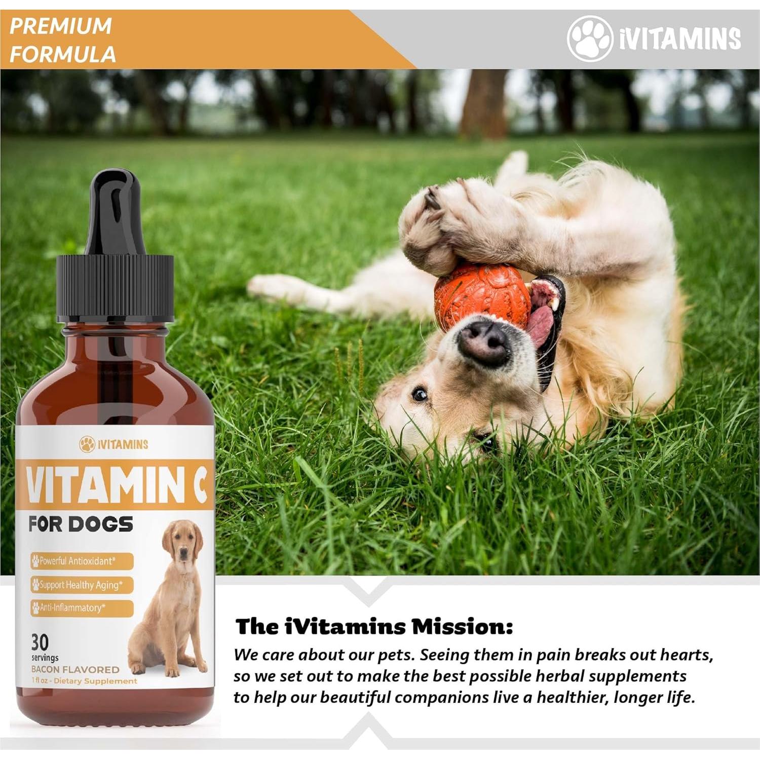 Vitamina C Líquida para Perros iVitamins 28g Sabor Tocino