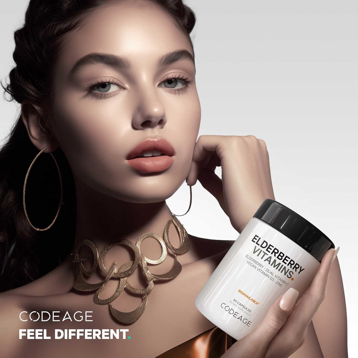 Vitaminas de Saúco Codeage - 90 Cápsulas Orgánicas con Vitamina C y D3