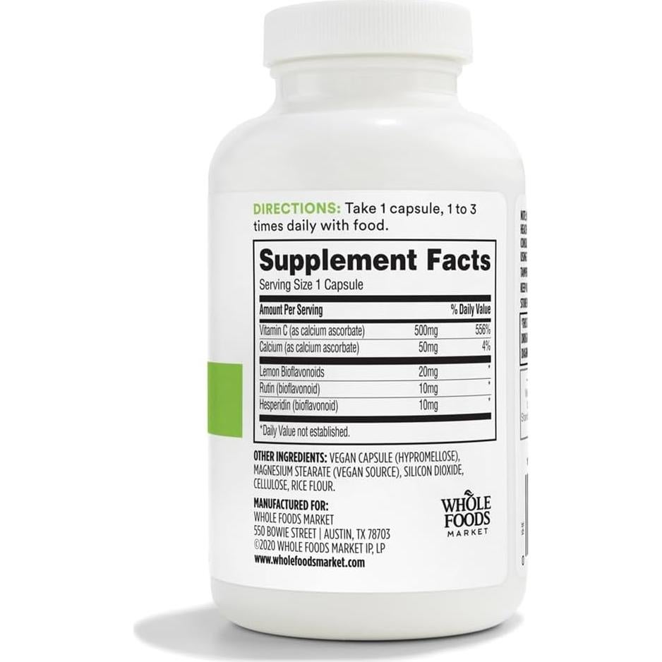 Vitamina C 500 mg 365 Whole Foods Market 180 tabletas