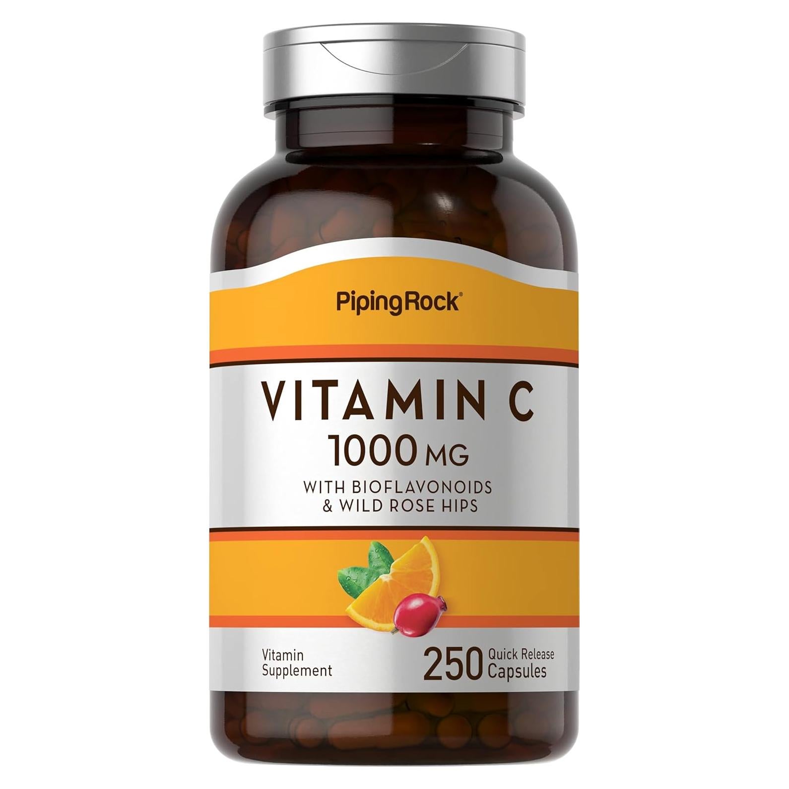 Vitamina C 1000mg Piping Rock 250 Cápsulas Bioflavonoides