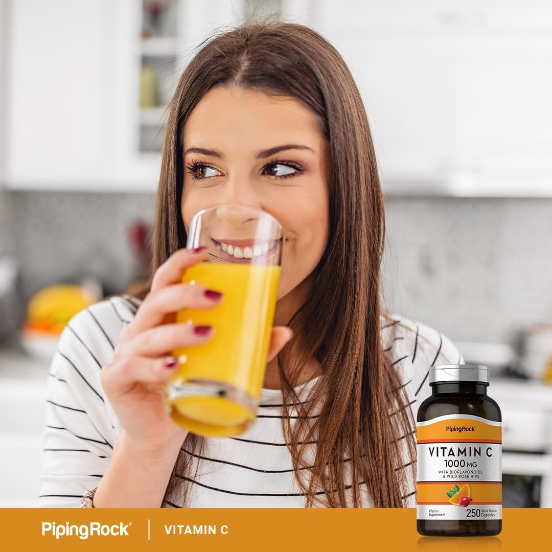 Vitamina C 1000mg Piping Rock 250 Cápsulas Bioflavonoides