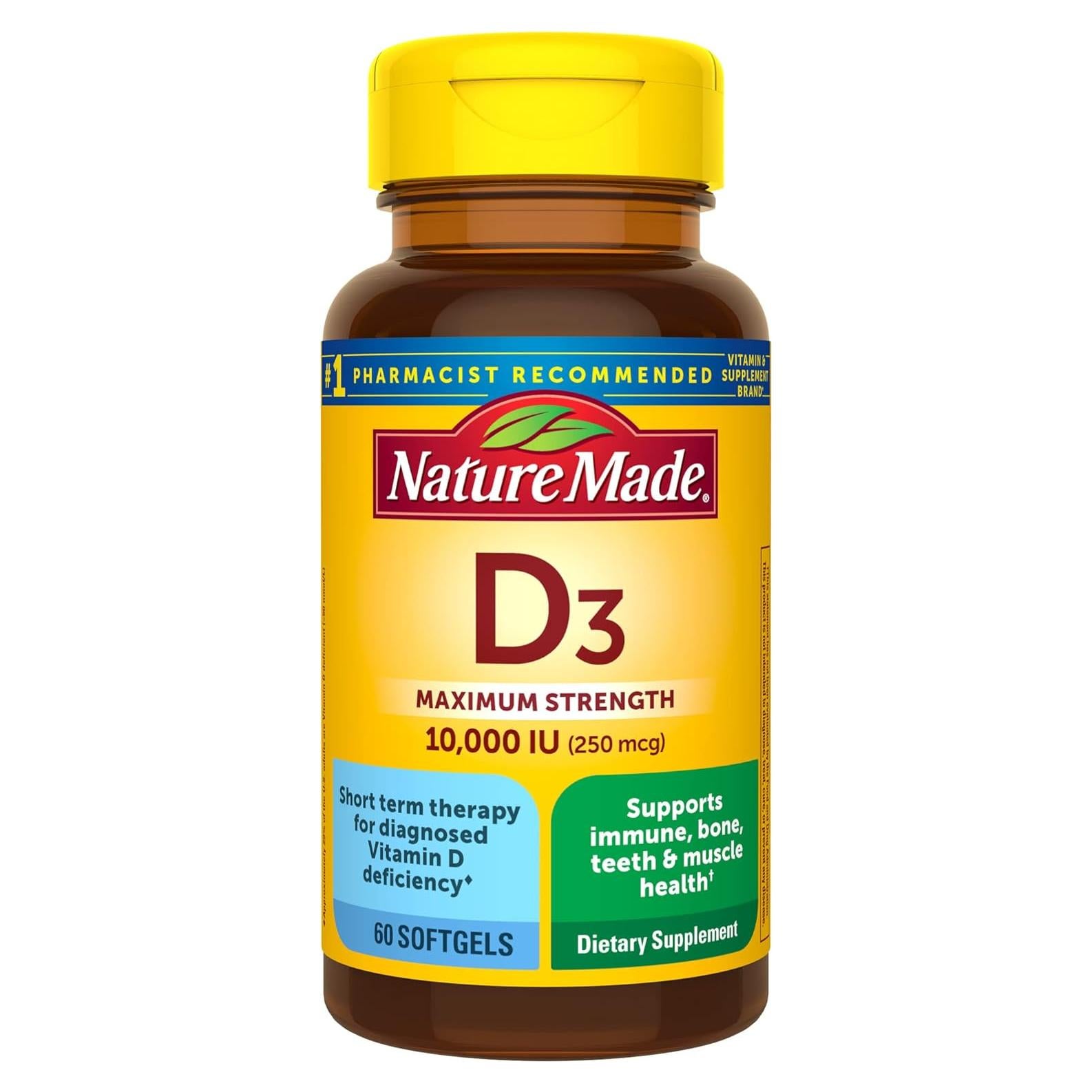 Nature Made Vitamina D3 10000 UI 250 mcg 60 Gelatinas Blandas