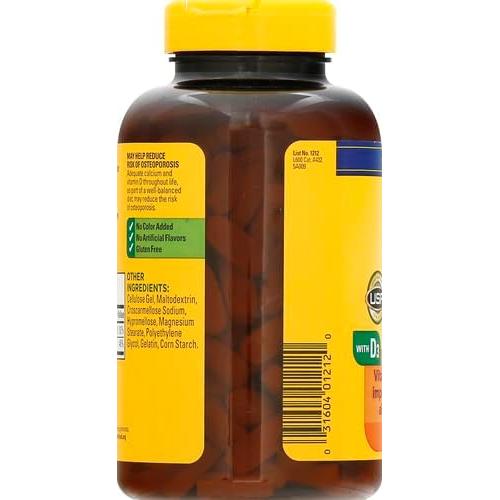 Suplemento de Calcio 600 mg con Vitamina D3 Nature Made 220 Tabletas