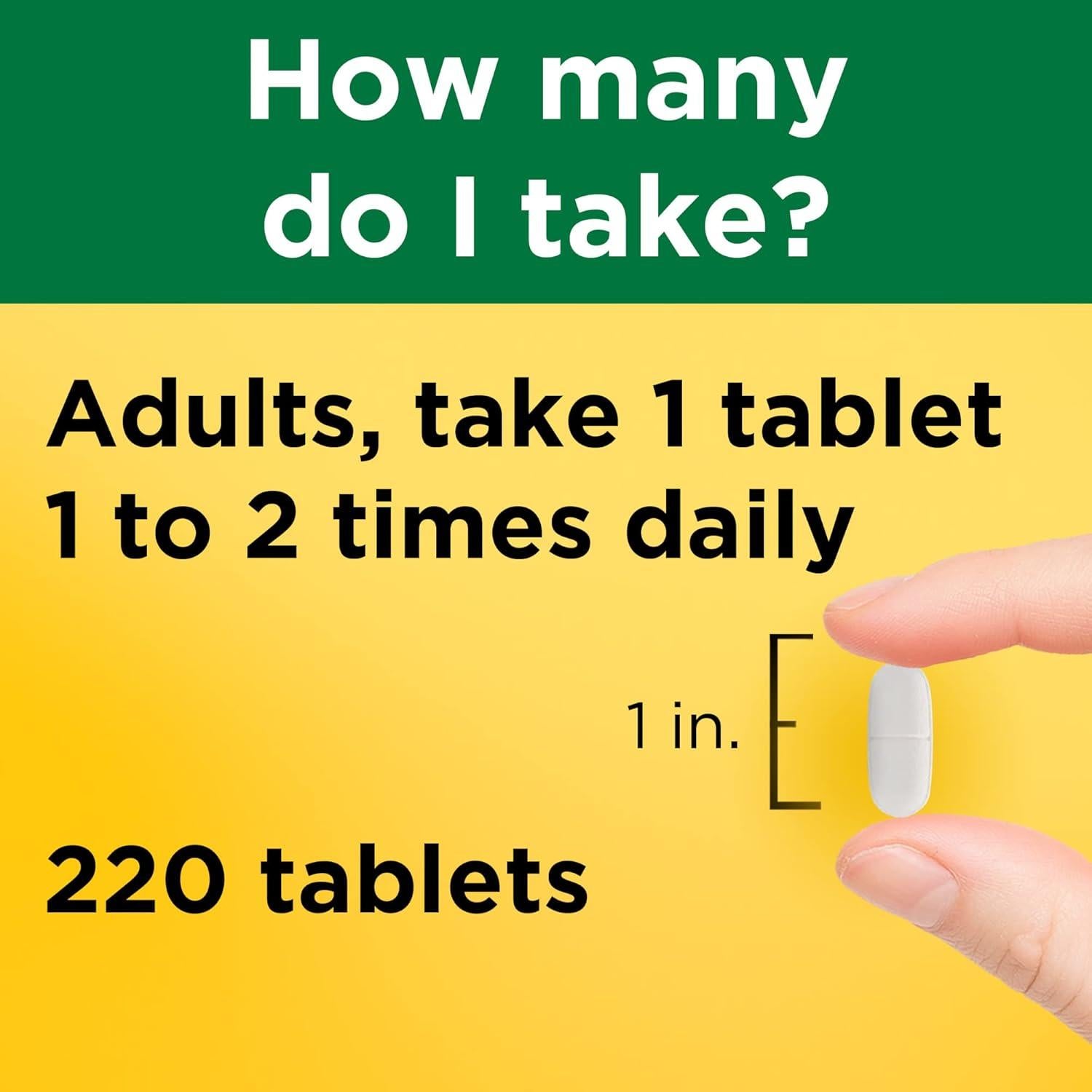 Suplemento de Calcio 600 mg con Vitamina D3 Nature Made 220 Tabletas