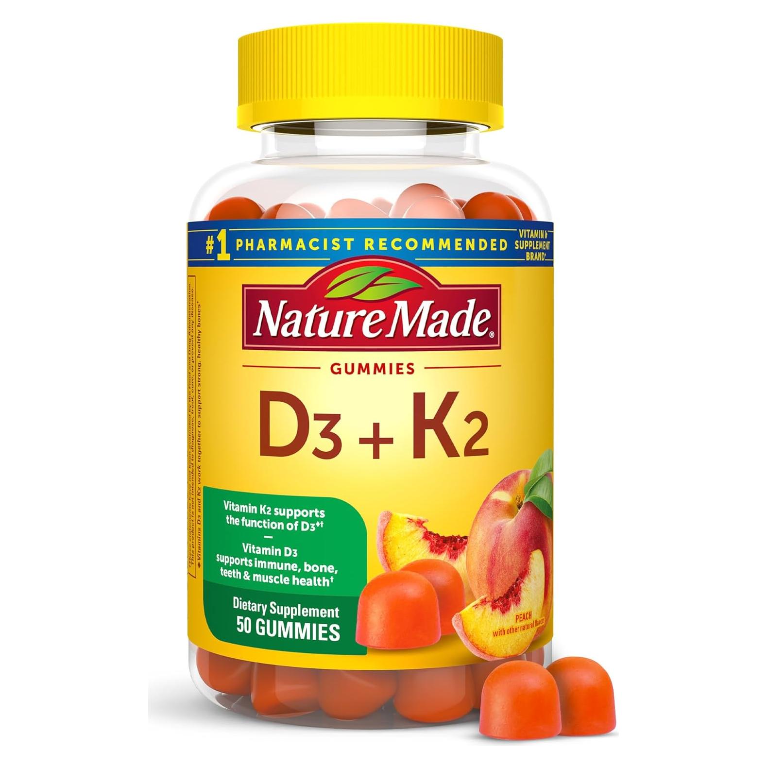 Gomitas de Vitamina D3 K2 Nature Made 5000 UI 50 unidades