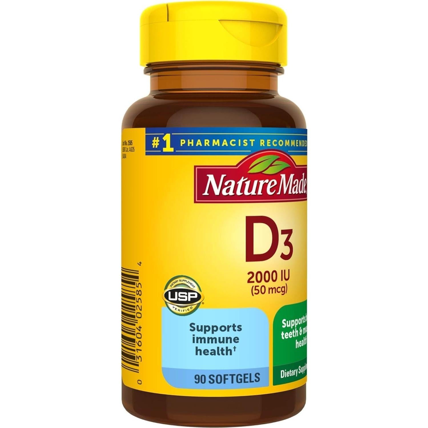 Vitamina D3 Nature Made 2000 UI 90 Gelatinas Blandas