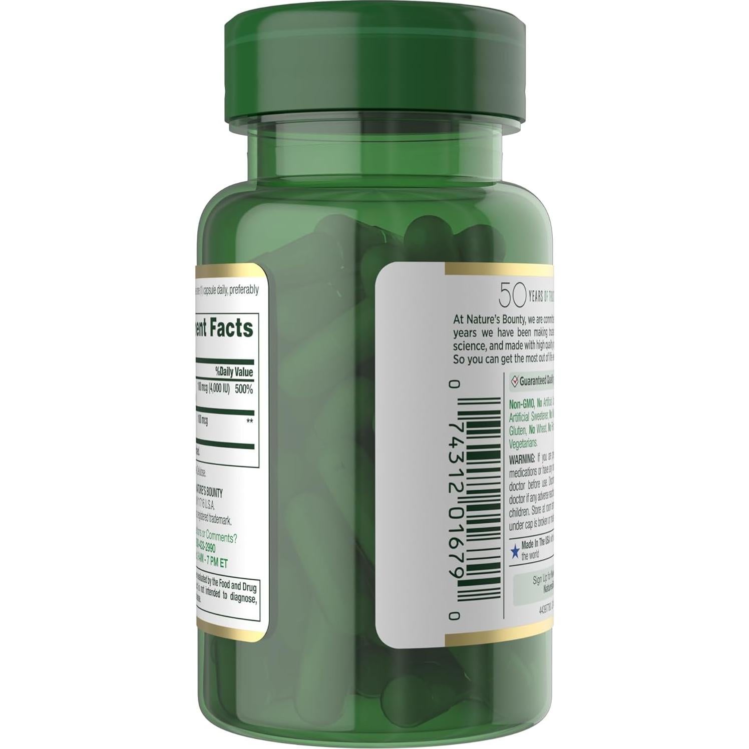 Suplemento Vitamina D3 K2 Nature's Bounty 60 Cápsulas