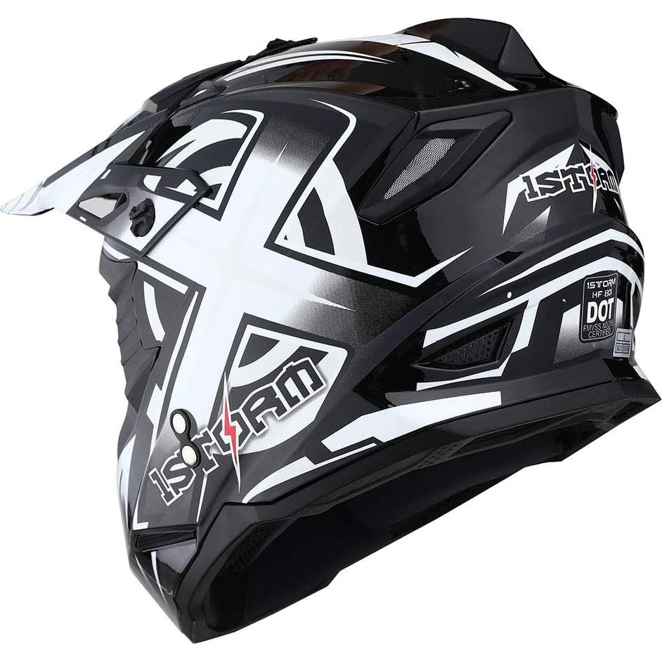 Casco de Motocross 1Storm HF801 Blanco XXL Aerodinámico