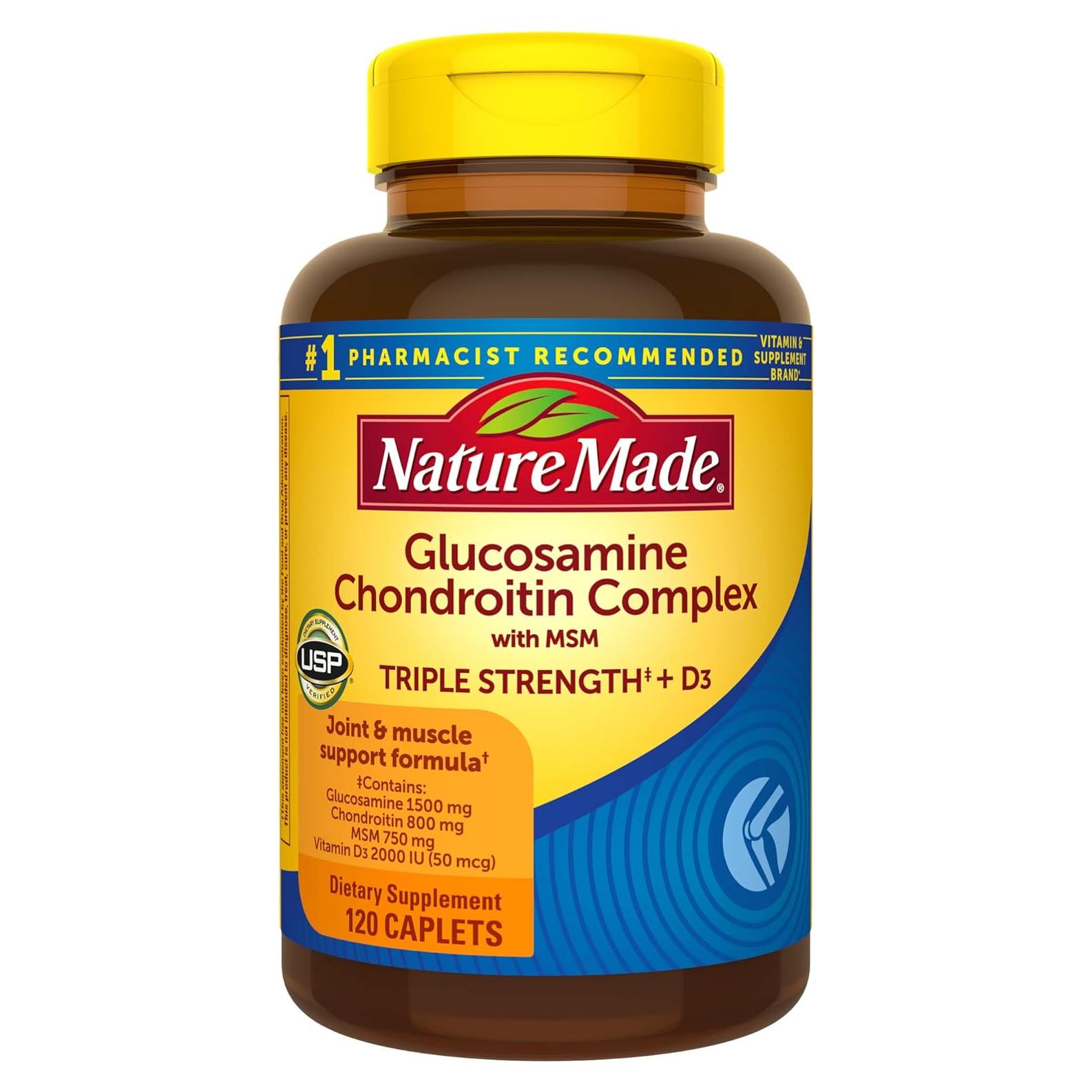 Suplemento de Glucosamina y Condroitina Nature Made 120 Tabletas