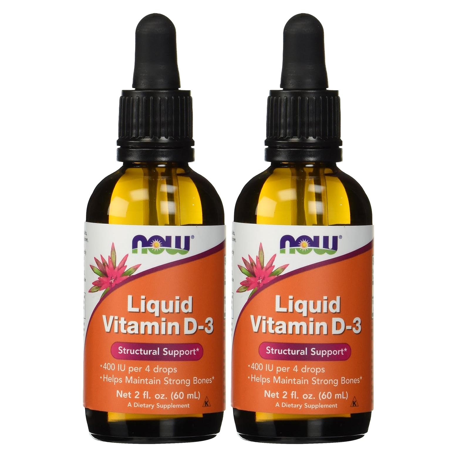 Vitamina D-3 Líquida NOW Foods 400 UI 59.15 ml (Paquete de 2)