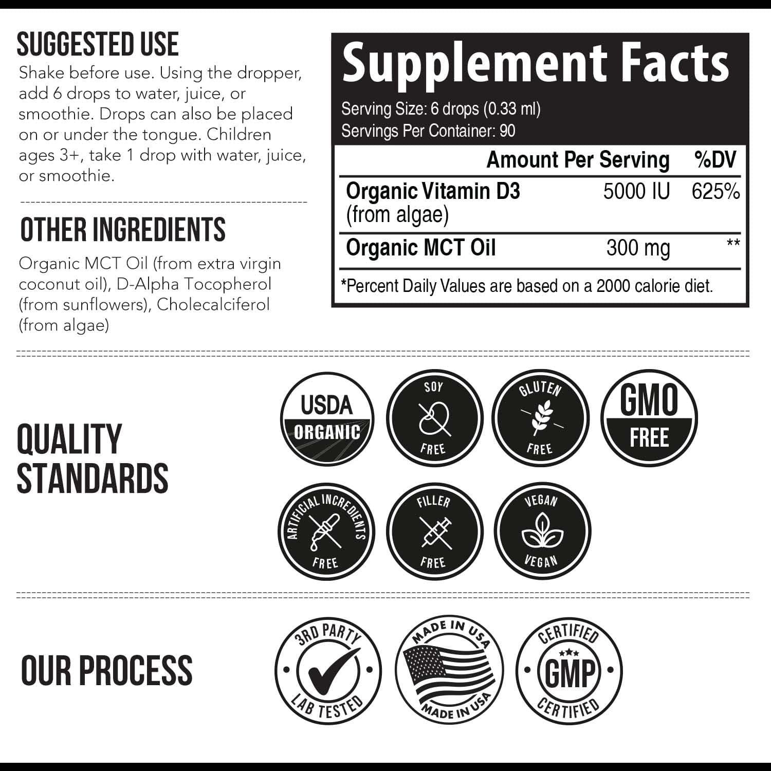 Vitamina D3 Orgánica Plant-D3 5000 UI Líquido Sublingual 29.57 ml