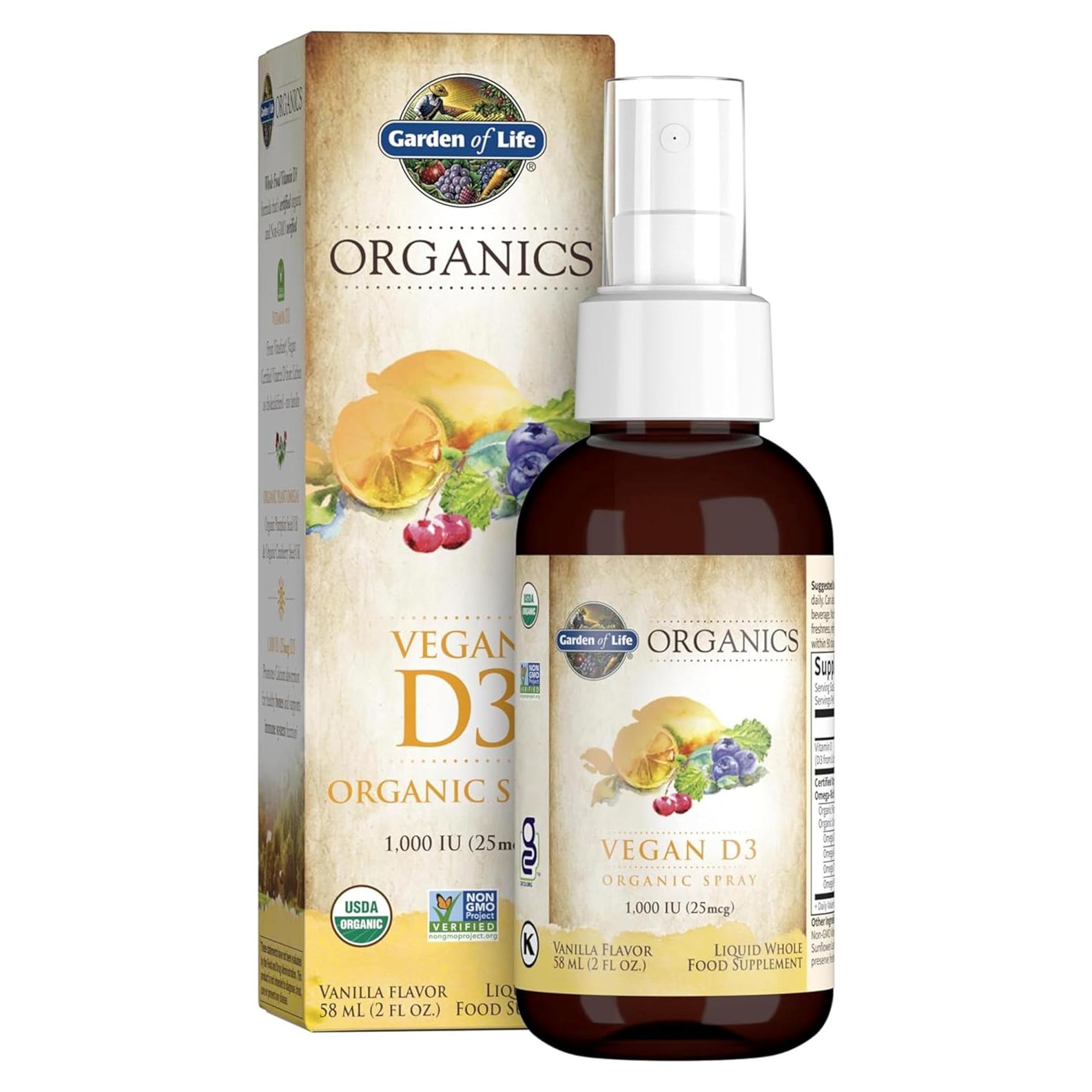 Spray de Vitamina D3 Vegana Jardín de Vida 59 ml Vainilla