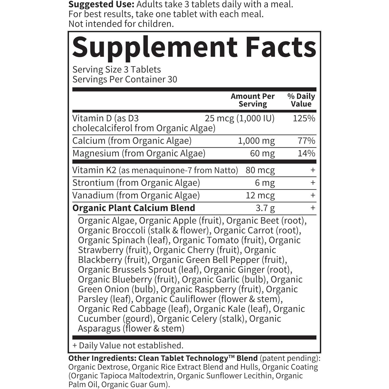 Suplemento de Calcio Garden of Life 90 Tabletas Orgánicas