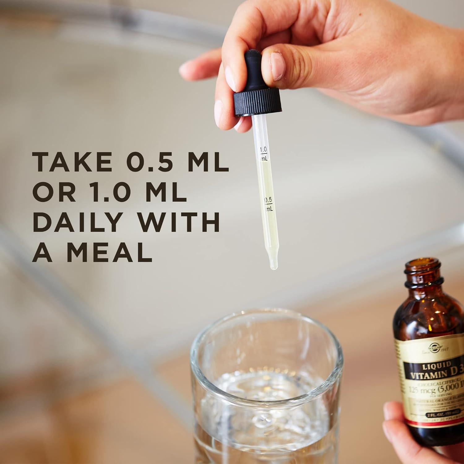 Vitamina D3 Líquida Solgar 125 mcg 59 Porciones Sabor Naranja