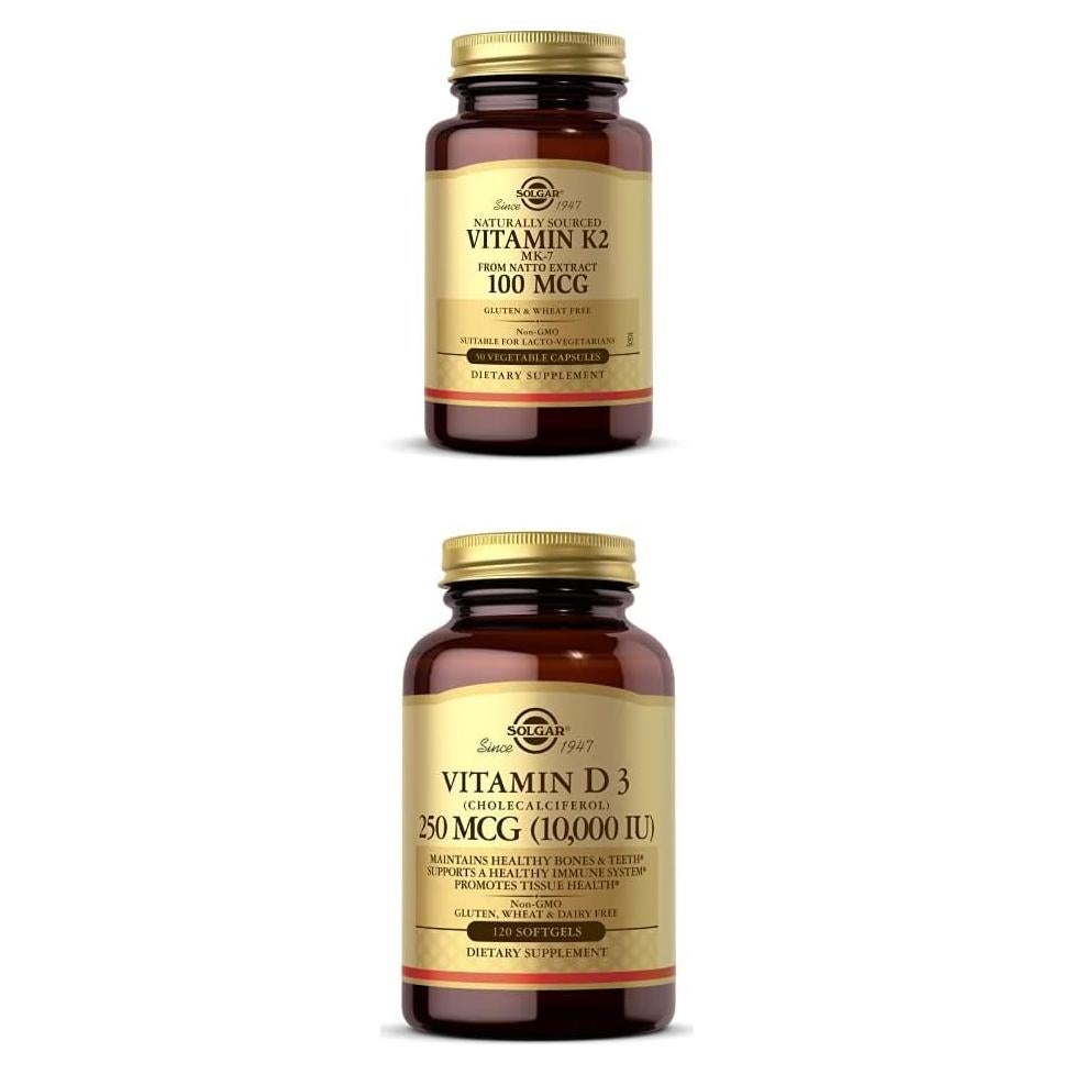 Solgar Vitamina K2 MK-7 100mcg y D3 250mcg 120 Gelatinas
