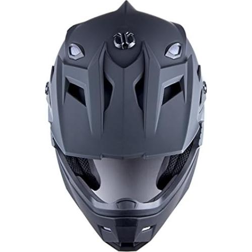 Casco de Motocross 1Storm HF801 Negro Mate + Gafas + Guantes