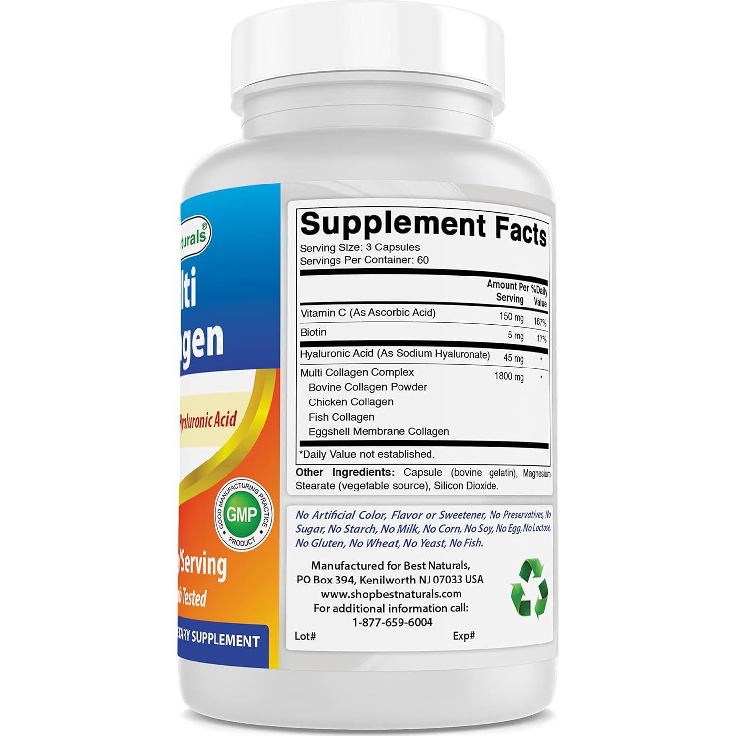 Pastillas de Colágeno Hidrolizado 2000mg Mejores Naturales - Piel, Cabello y Uñas